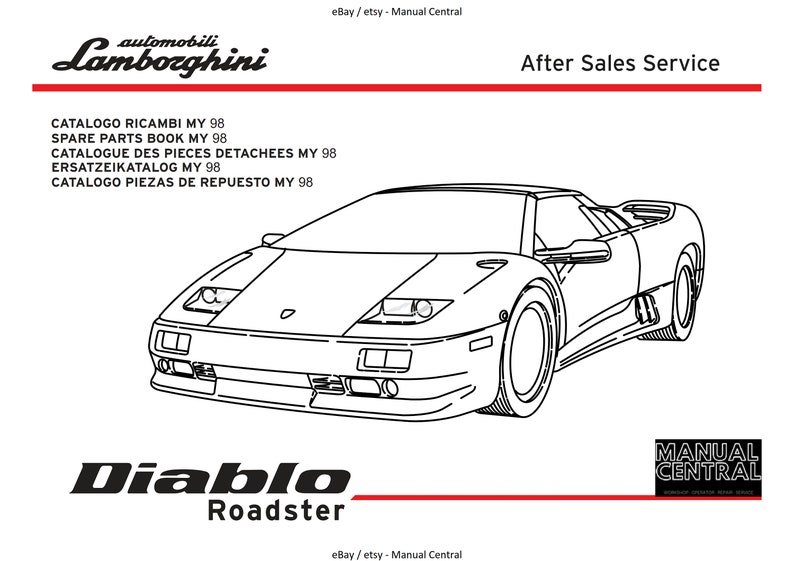 PDF - Lamborghini Diablo Roadster - Spare Parts Manual - 1998