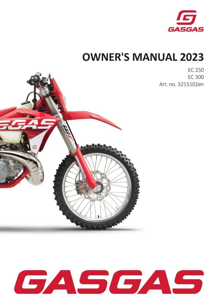GAS GAS GASGAS Owners Manual ebook Guide 2023 EC 300 US