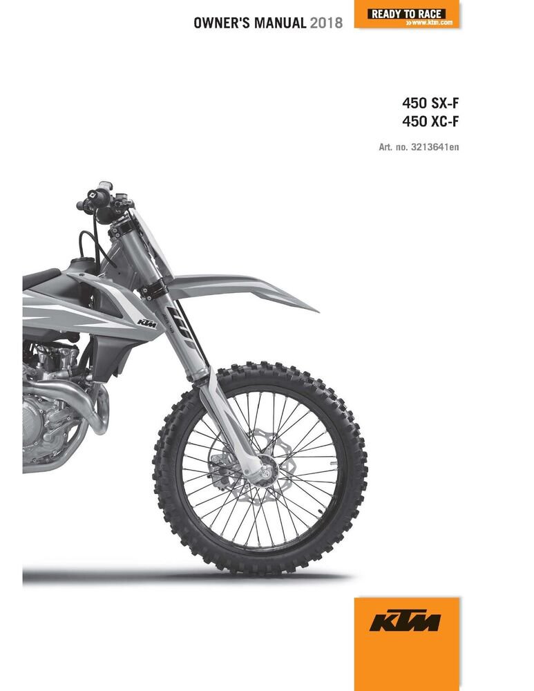 KTM Owners Manual ebook 2018 450 XC-F US