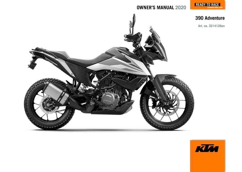 KTM Owners Manual ebook Guide 2020 390 Adventure US model