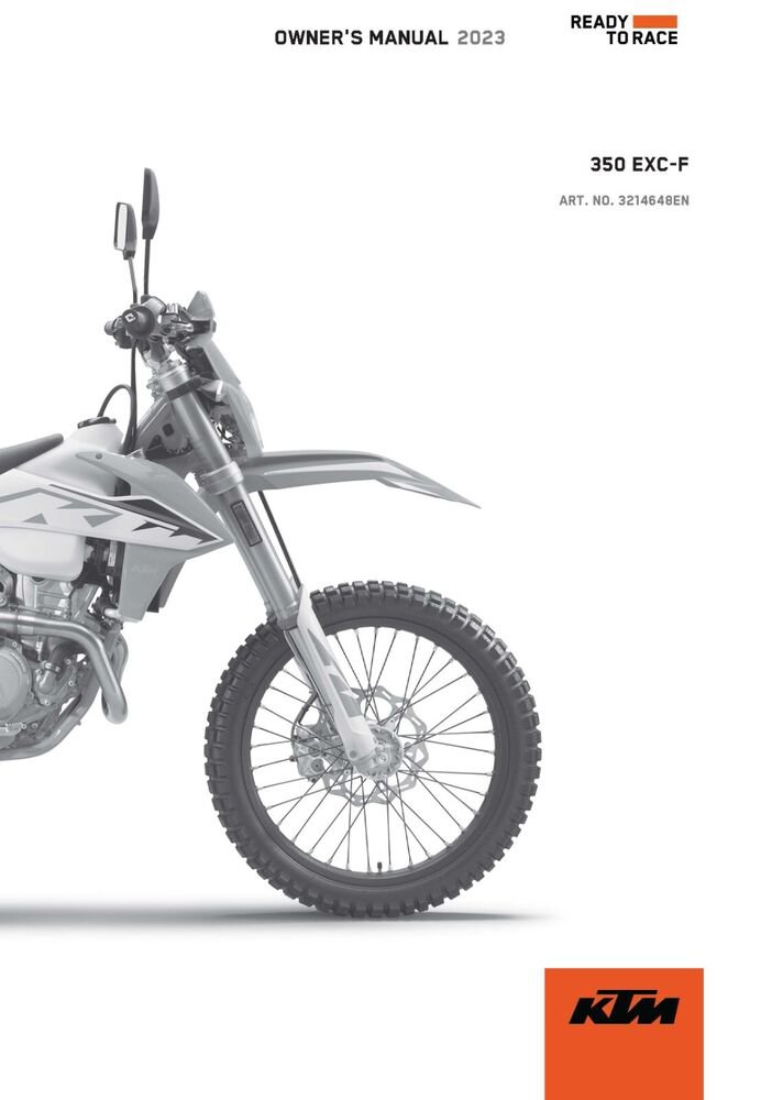 KTM Owners Manual ebook Guide 2023 350 EXC?F US
