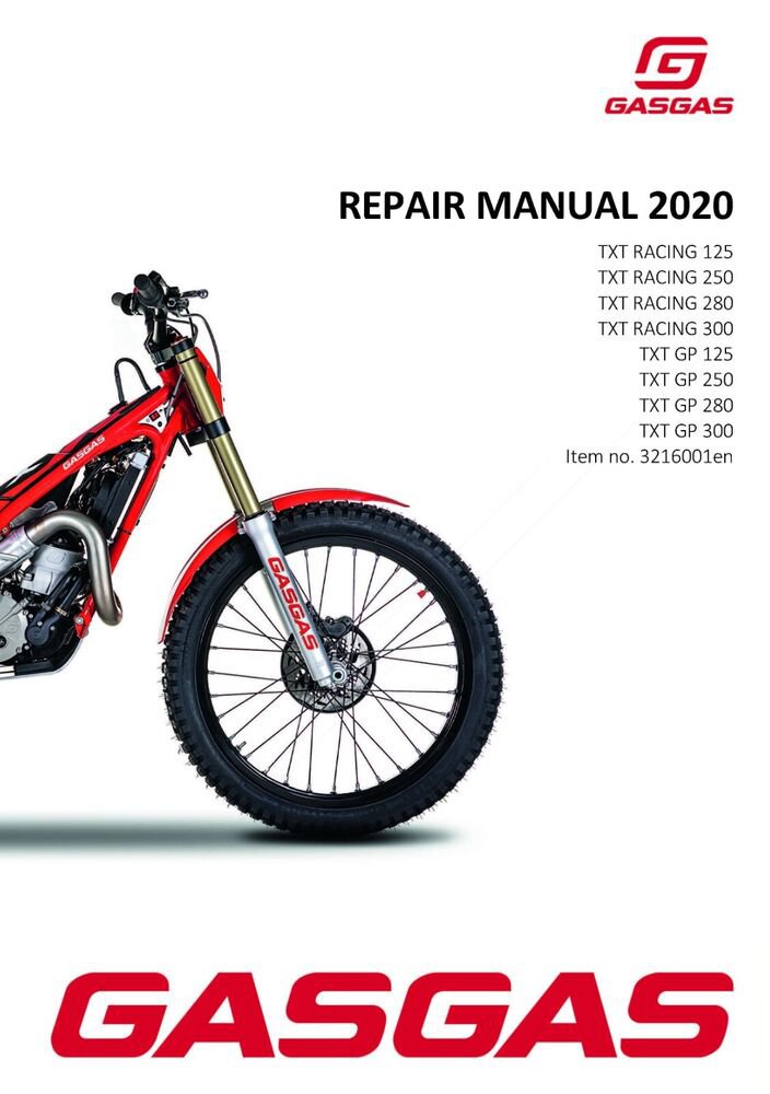 GasGas Gas Gas Service Workshop Shop Manual ebook 2020 TXT RACING 280 US