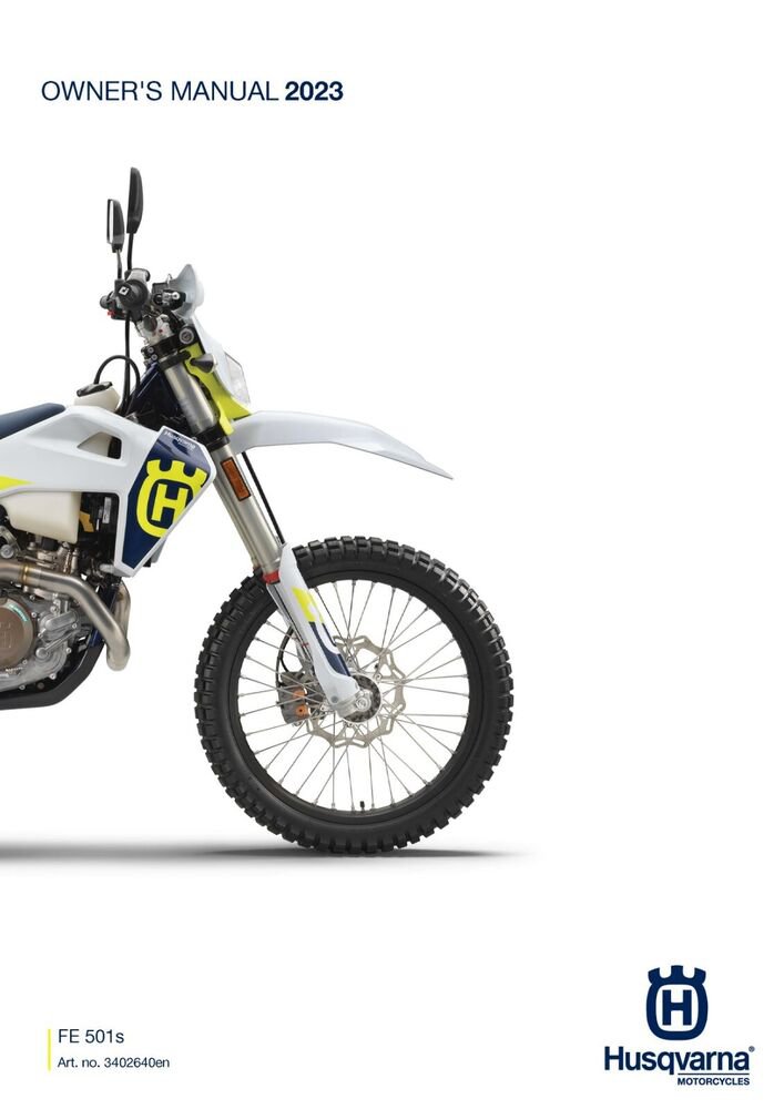Husqvarna Owners Manual ebook Guide 2023 FE 501s US