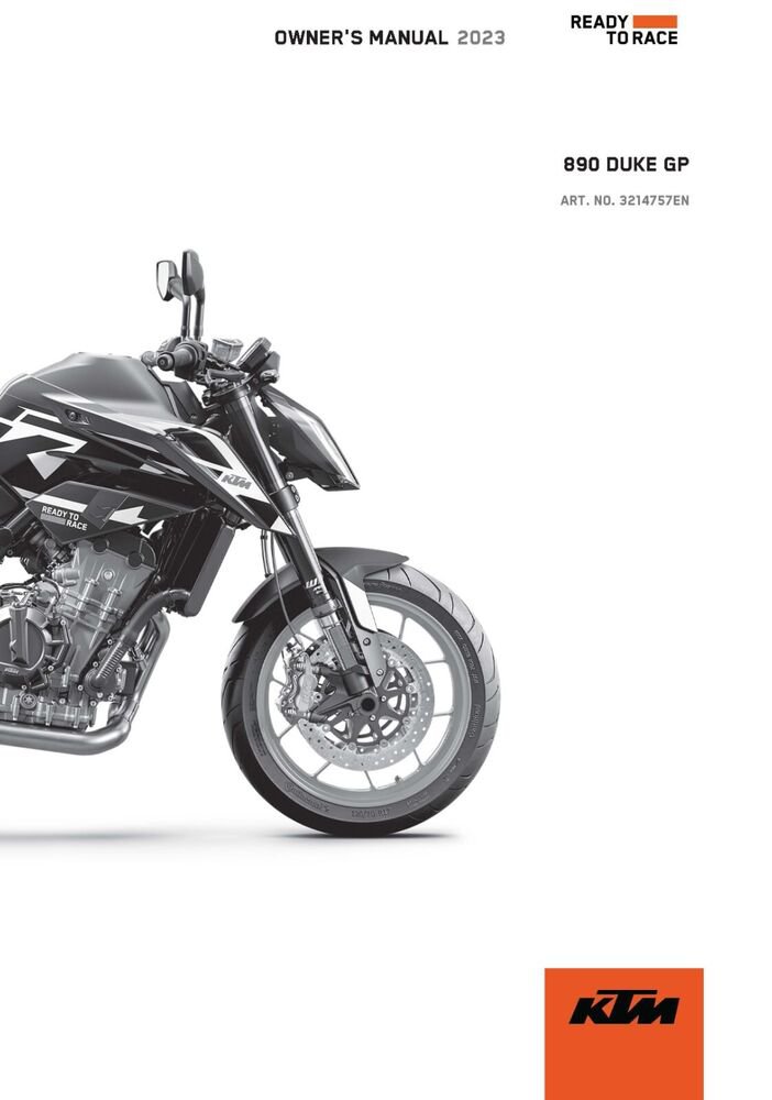 KTM Owners Manual ebook Guide 2023 890 DUKE GP EU