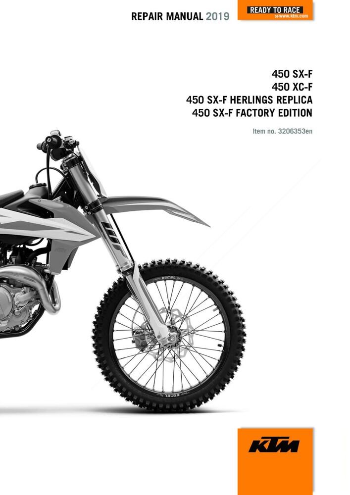 KTM Service Workshop Shop Manual ebook 2019 450 SX?F FACTORY EDITION US