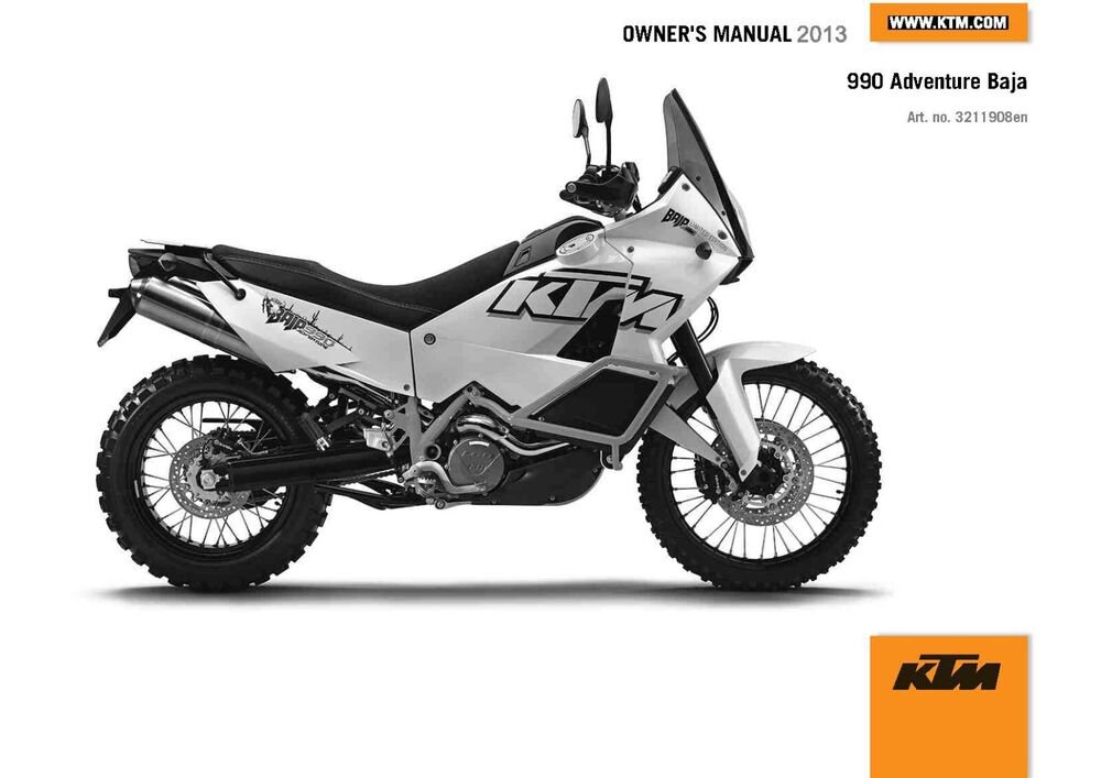 KTM Owners Manual ebook Guide 2013 990 Adventure Baja