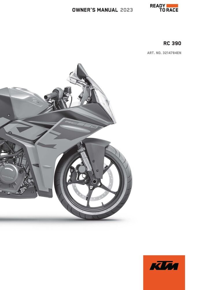 KTM Owners Manual ebook Guide 2023 RC 390 US