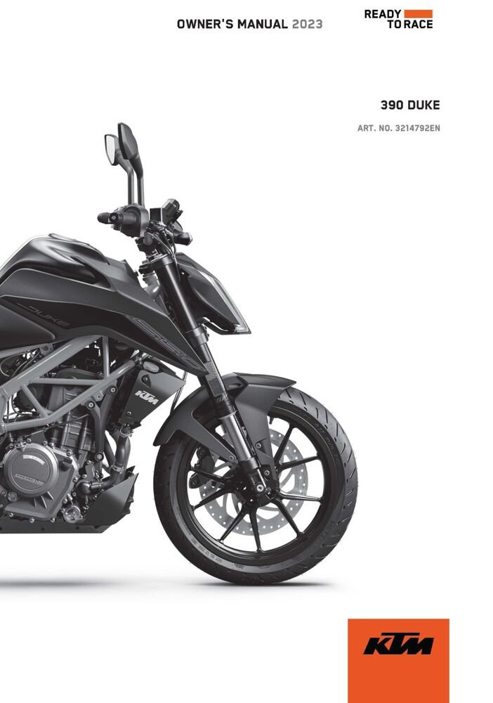KTM Owners Manual ebook Guide 2023 390 DUKE US