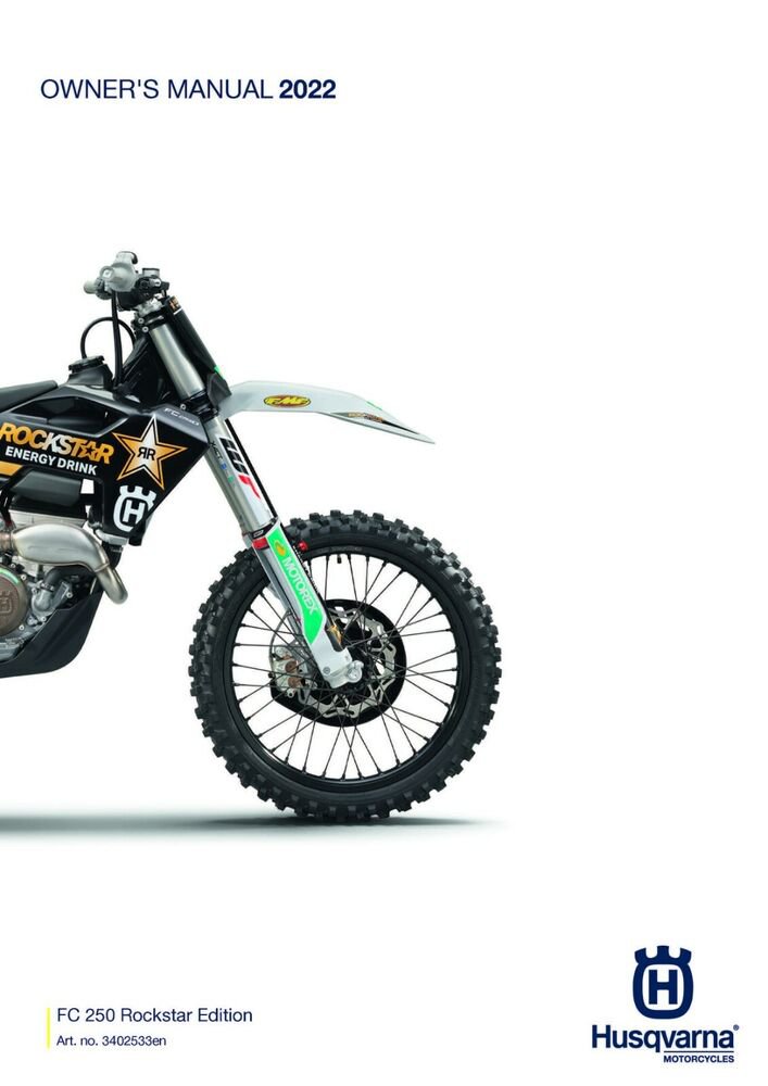 Husqvarna Owners Manual ebook Guide 2022 FC 250 Rockstar Edition US
