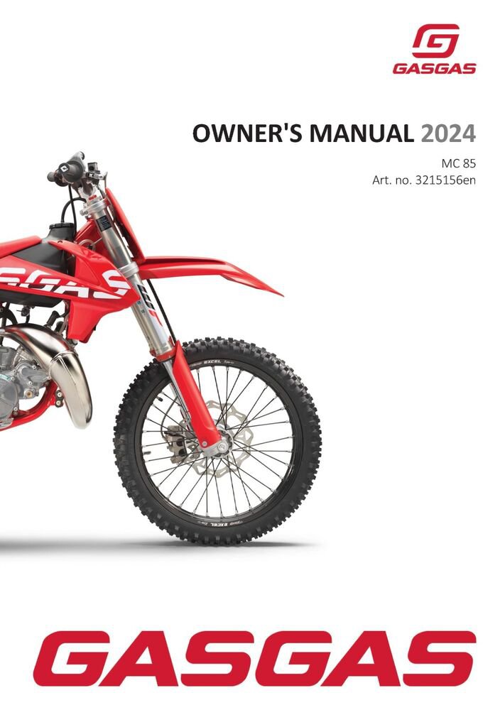 GAS GAS GASGAS Owners Manual ebook Guide 2024 MC 85 17/14