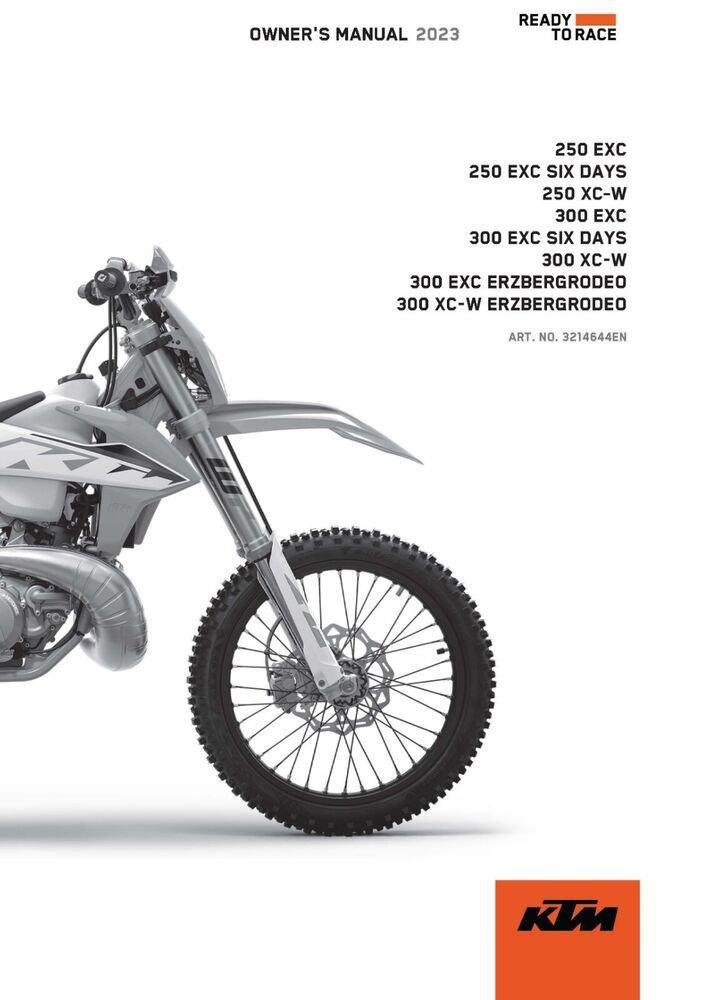 KTM Owners Manual ebook Guide 2023 300 XC?W ERZBERGRODEO US