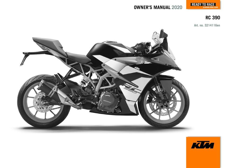 KTM Owners Manual ebook Guide 2020 RC 390 for countries CN, MY, PH, TH, CO