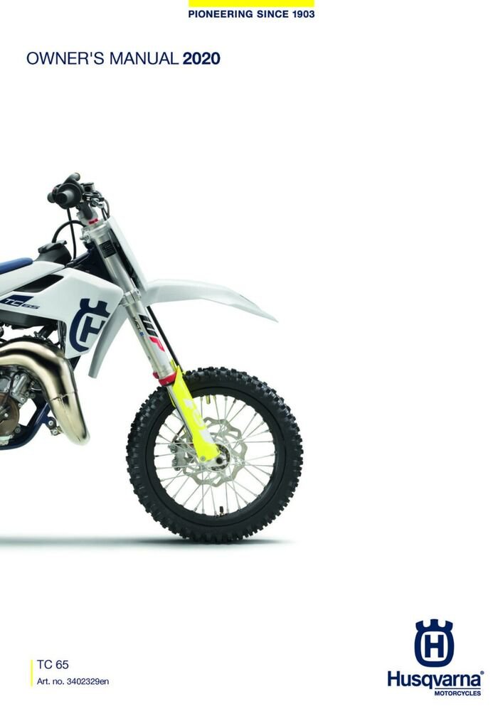 Husqvarna Owners Manual ebook Guide 2020 TC 65