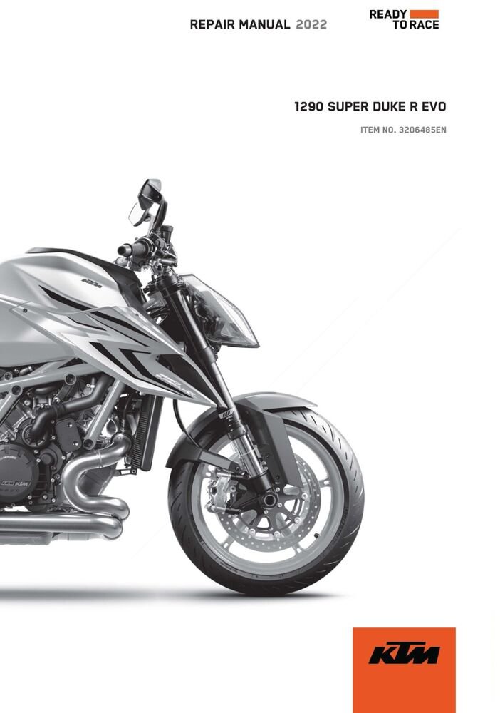 KTM Service Workshop Shop Manual ebook 2022 1290 SUPER DUKE R EVO EU
