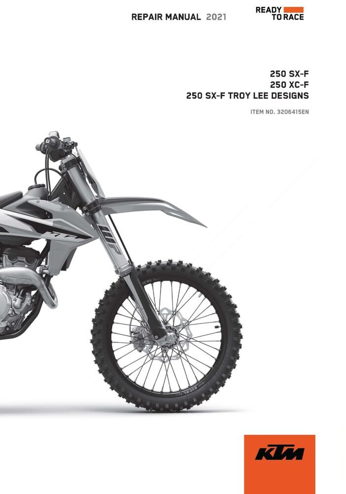 KTM Service Workshop Shop Repair Manual ebook 2021 250 SX?F TROY LEE DESIGNS EU