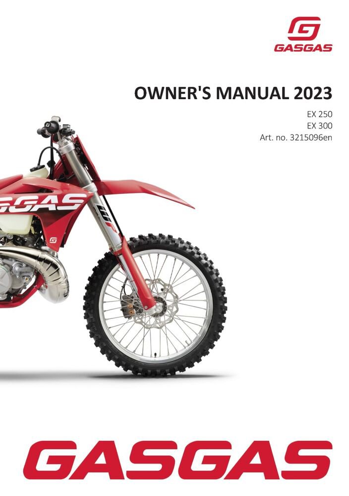 GAS GAS GASGAS Owners Manual ebook Guide 2023 EX 300 US