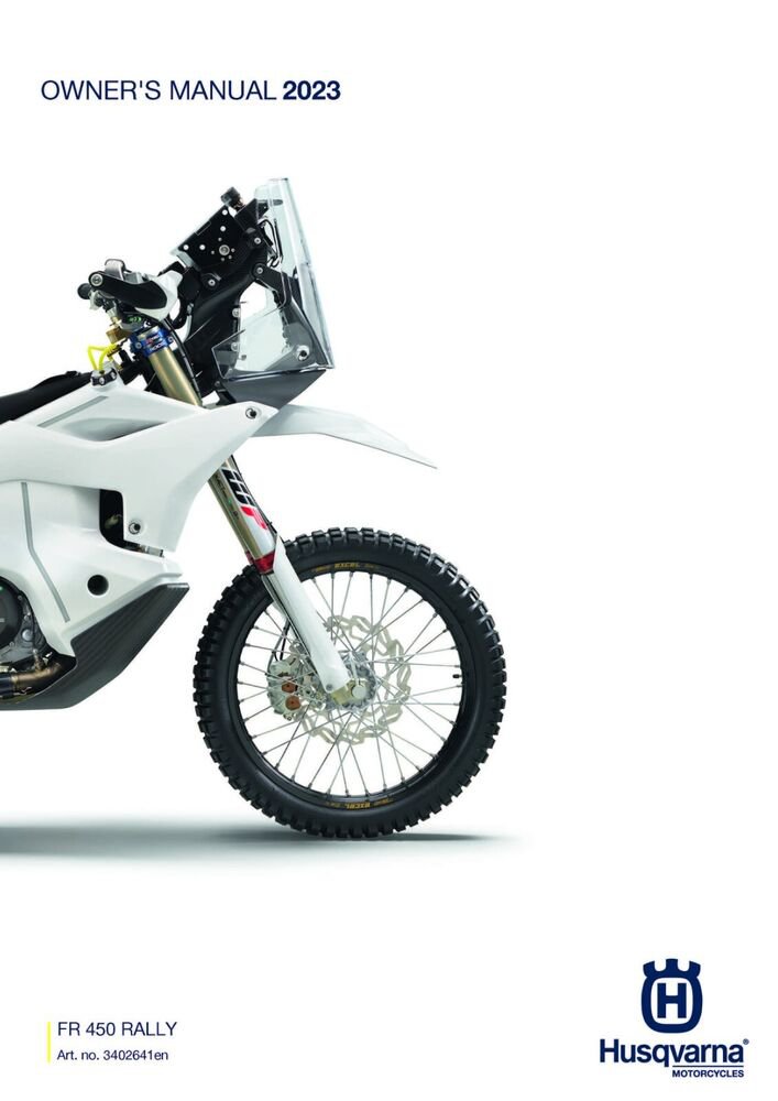 Husqvarna Owners Manual ebook Guide 2023 FR 450 RALLY