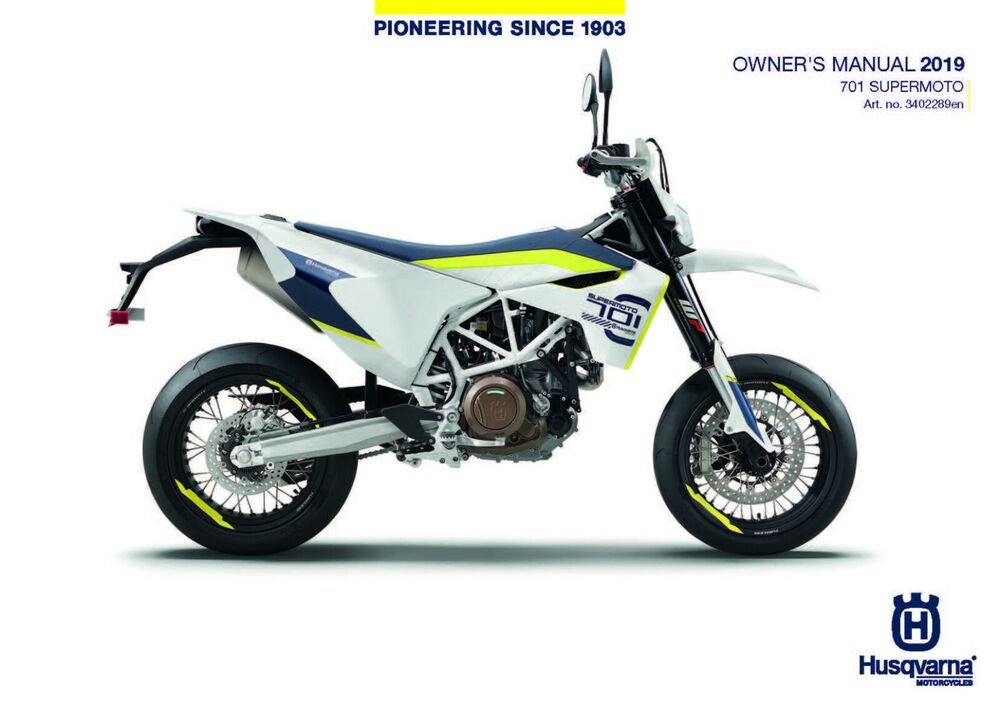 Husqvarna Owners Manual ebook Guide 2019 701 SUPERMOTO US