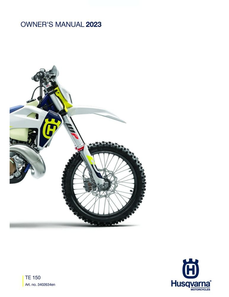 Husqvarna Owners Manual ebook Guide 2023 TE 150 US & 2023 TE 150 EU