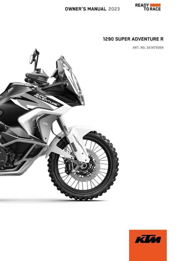 KTM Owners Manual ebook Guide 2023 1290 SUPER ADVENTURE R US