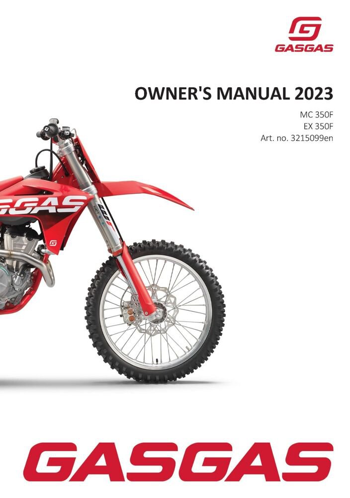 GAS GAS GASGAS Owners Manual ebook Guide 2023 EX 350F
