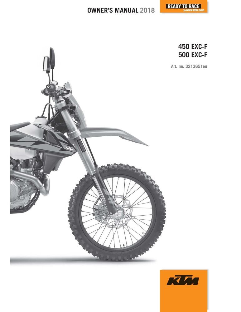 KTM Owners Manual ebook 2018 450 EXC-F Six Days US