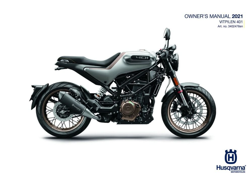 Husqvarna Owners Manual ebook Guide 2021 401 VITPILEN US Model