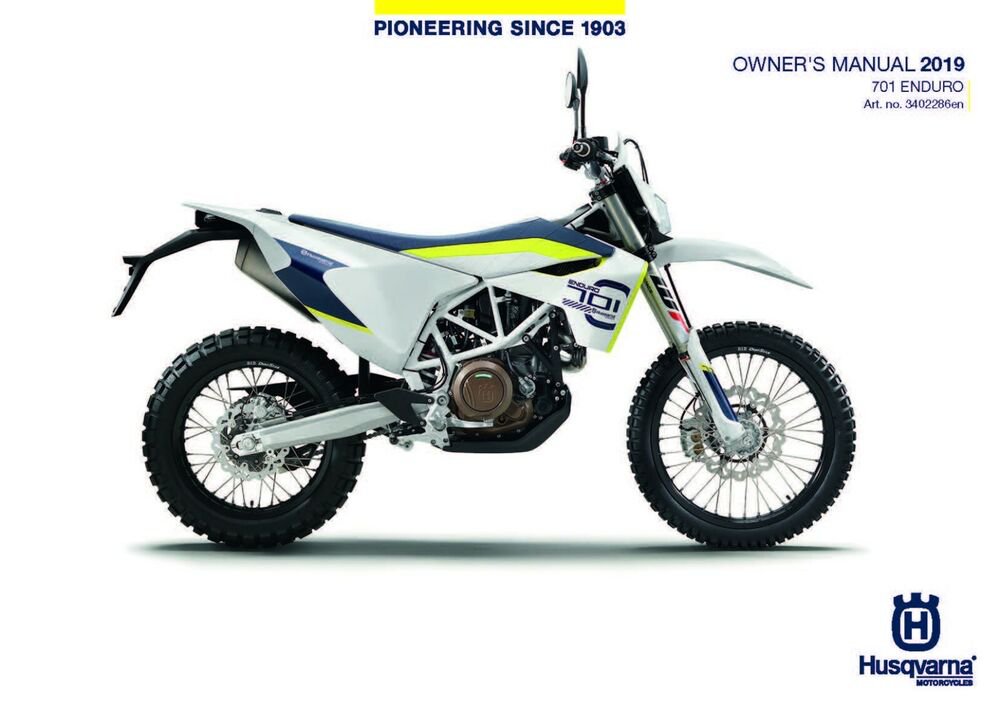 Husqvarna Owners Manual ebook Guide 2019 701 ENDURO EU