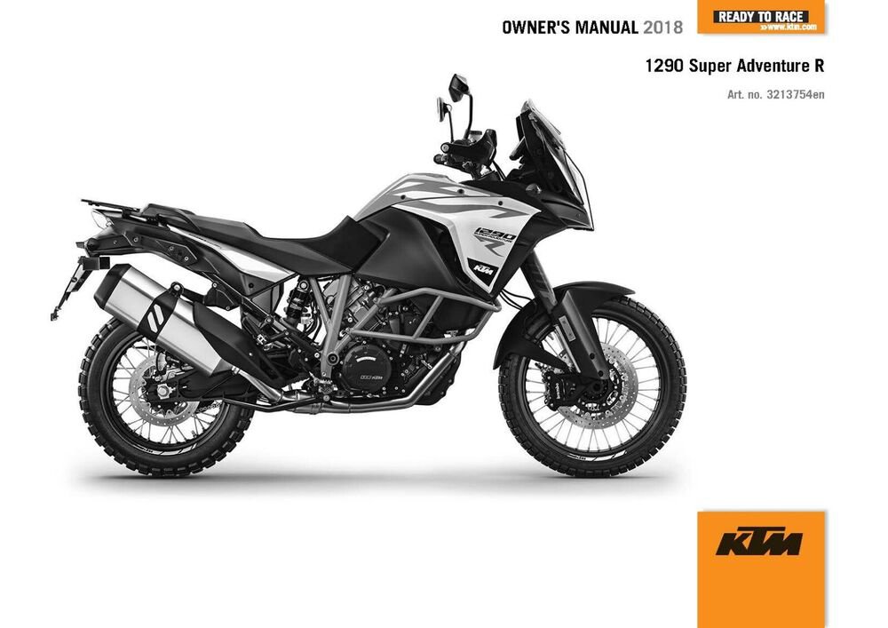 KTM Owners Manual ebook Guide 2018 1290 Super Adventure R US
