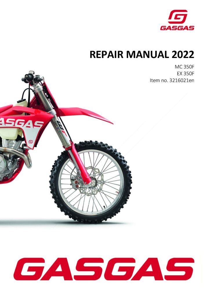 GasGas Gas Gas Service Workshop Shop Manual ebook 2022 EX 350F US