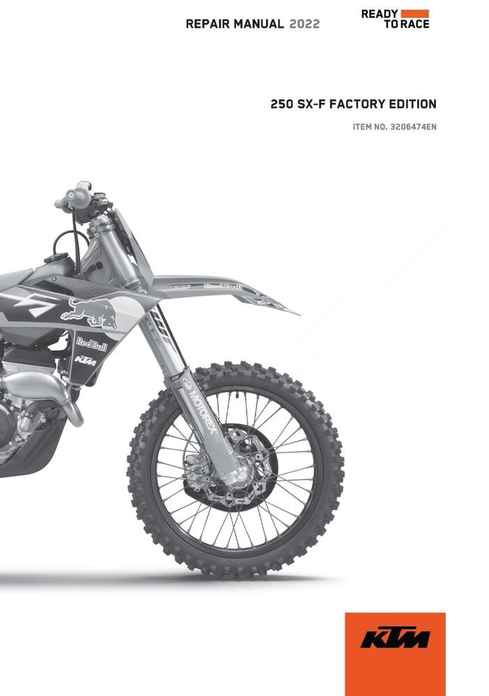 KTM Service Workshop Shop Manual ebook 2022 250 SX?F FACTORY EDITION US
