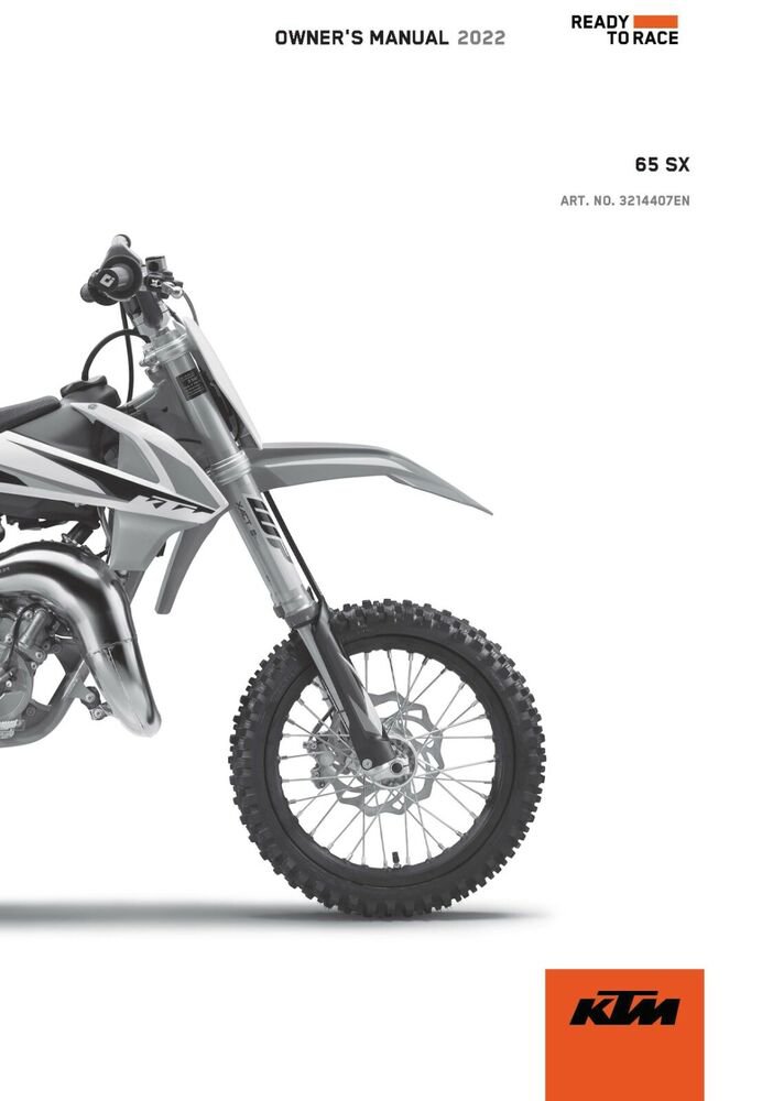 KTM Owners Manual ebook Guide 2022 65 SX