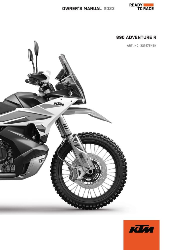 KTM Owners Manual ebook Guide 2023 890 ADVENTURE R US
