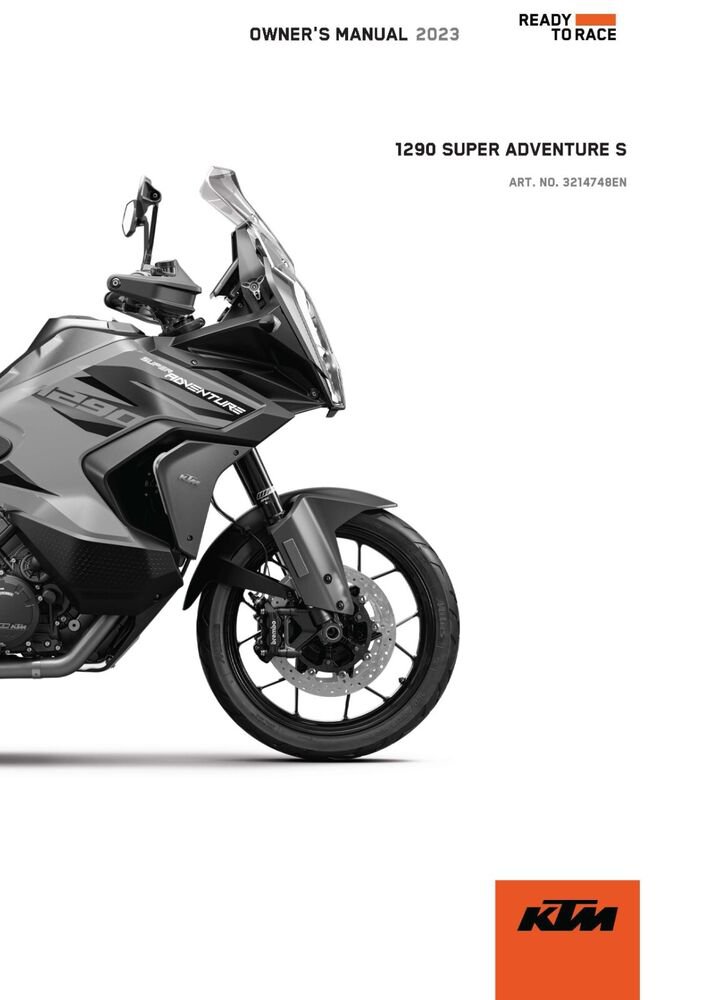 KTM Owners Manual ebook Guide 2023 1290 SUPER ADVENTURE S US