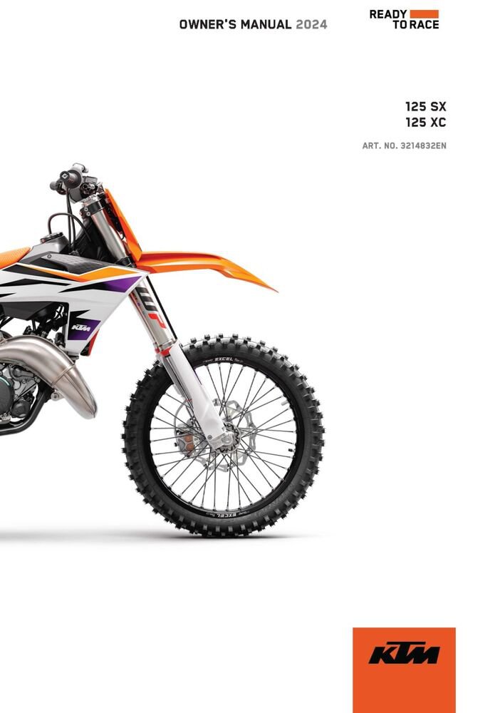 KTM Owners Manual ebook Guide 2024 125 XC US