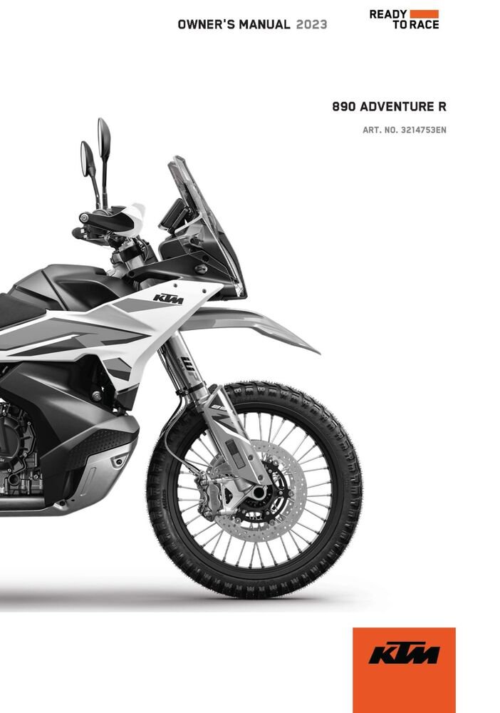 KTM Owners Manual ebook Guide 2023 890 ADVENTURE R EU