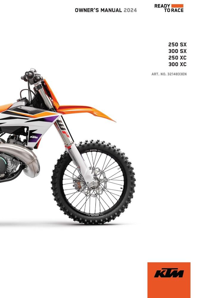 KTM Owners Manual ebook Guide 2024 250 XC