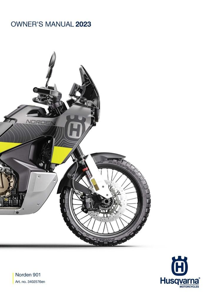Husqvarna Owners Manual ebook Guide 2023 Norden 901 AR