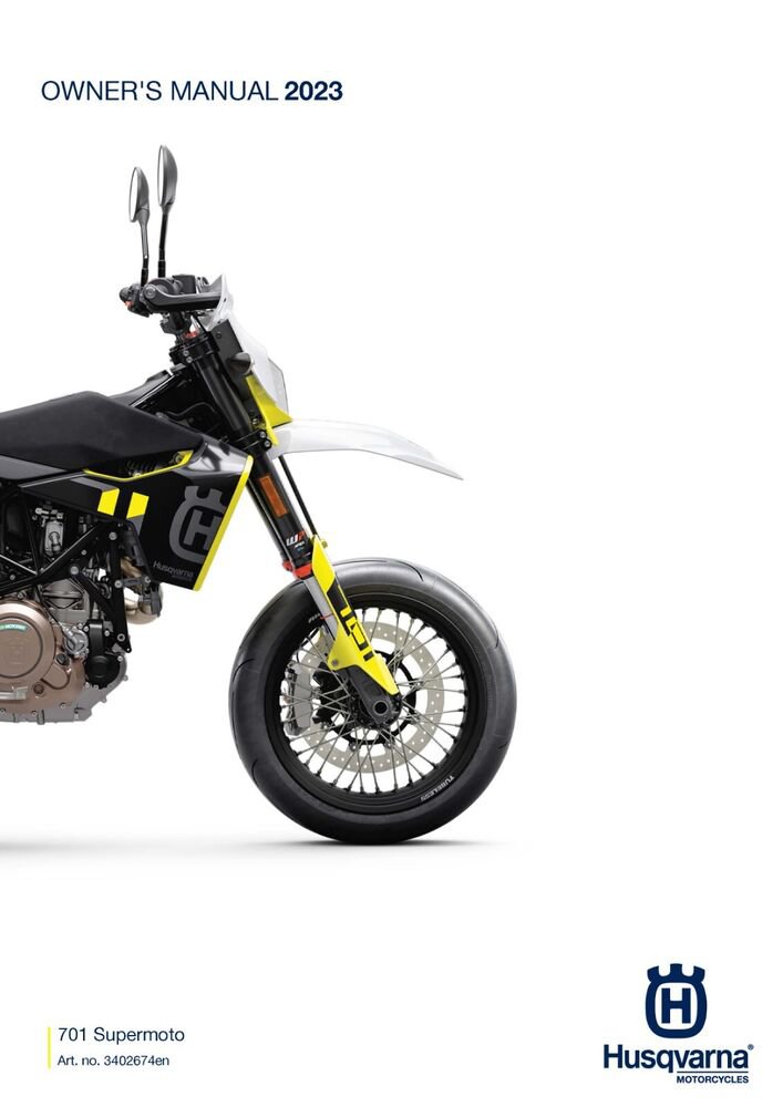 Husqvarna Owners Manual ebook Guide 2023 701 Supermoto US