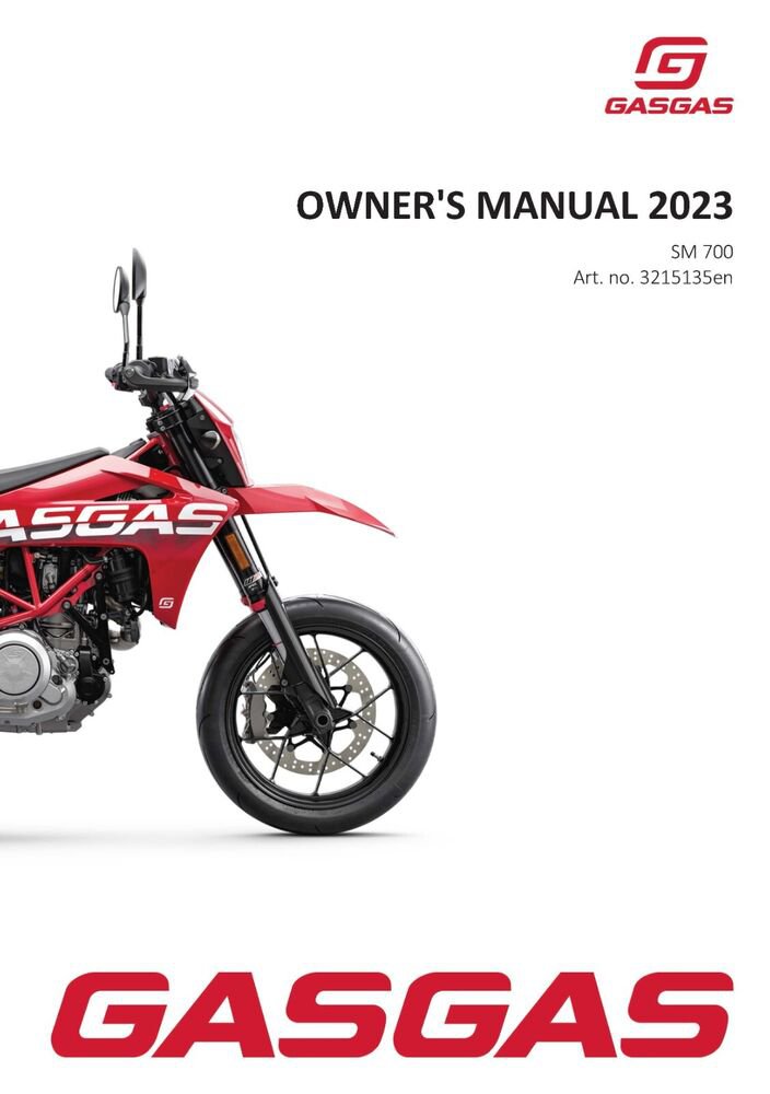 GAS GAS GASGAS Owners Manual ebook Guide 2023 SM 700 US