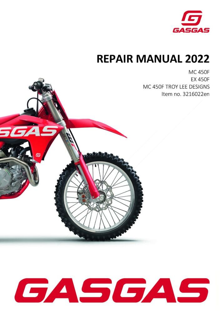 GasGas Gas Gas Service Workshop Shop Repair Manual ebook 2022 MC 450F