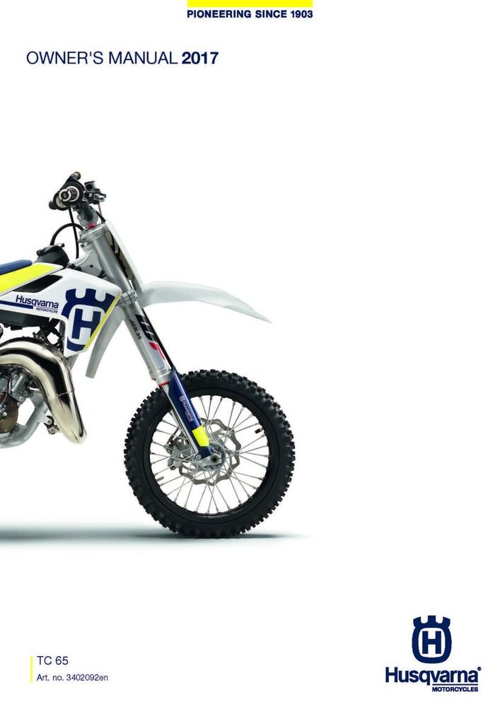 Husqvarna Owners Manual ebook Guide 2017 TC 65