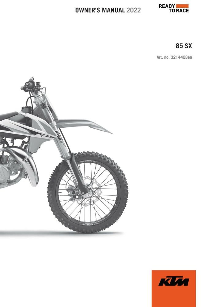 KTM Owners Manual ebook Guide 2022 85 SX