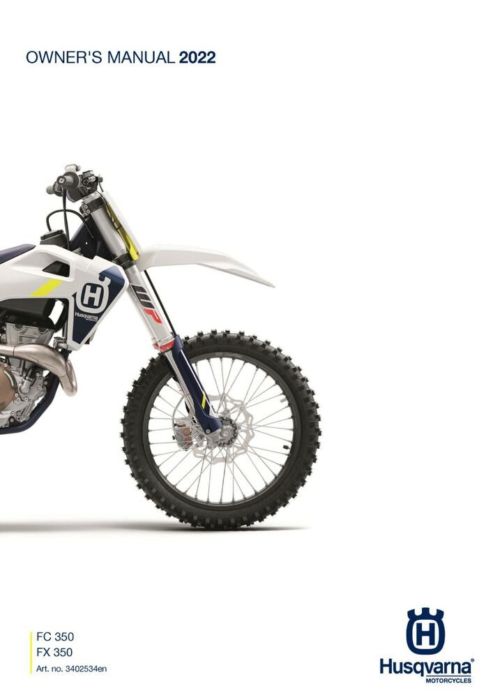 Husqvarna Owners Manual ebook Guide 2022 FC 350 & 2022 FX 350