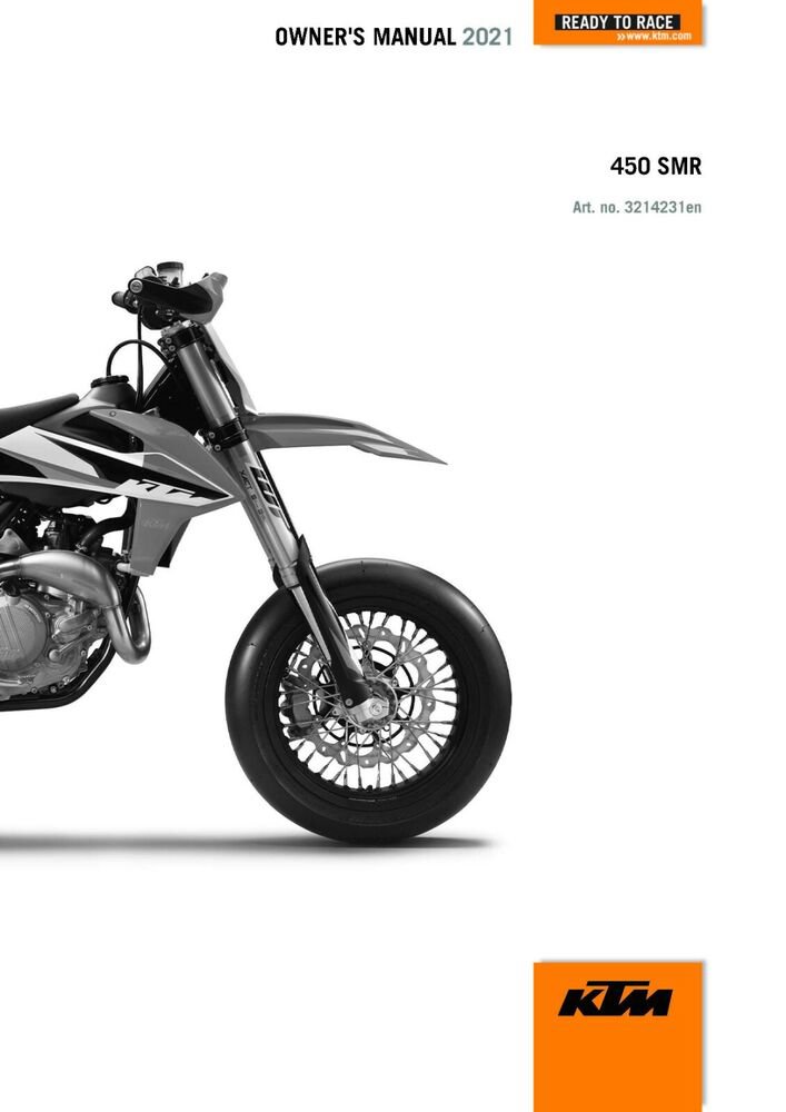 KTM Owners Manual ebook Guide 2021 450 SMR