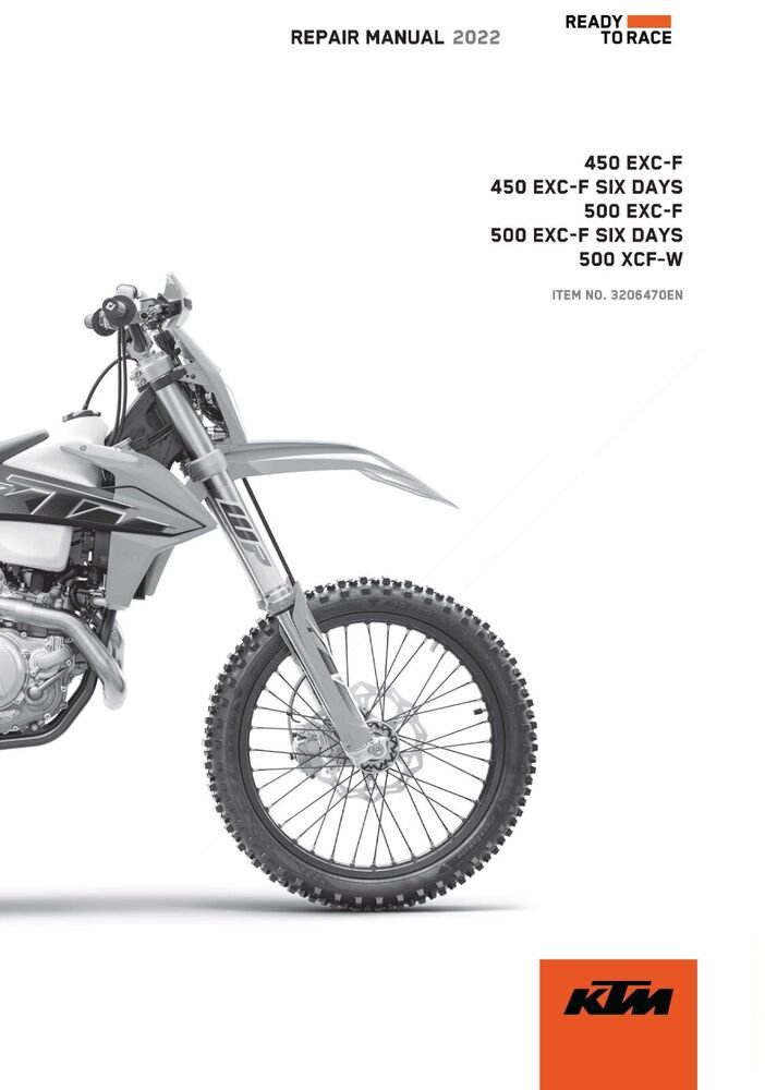 KTM Service Workshop Shop Manual ebook 2022 500 XCF-W US