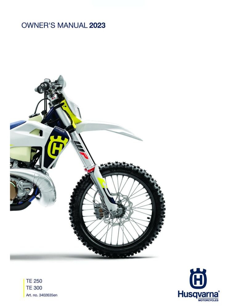 Husqvarna Owners Manual ebook Guide 2023 TE 250 EU & 2023 TE 250 CN