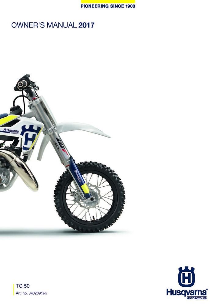 Husqvarna Owners Manual ebook Guide 2017 TC 50