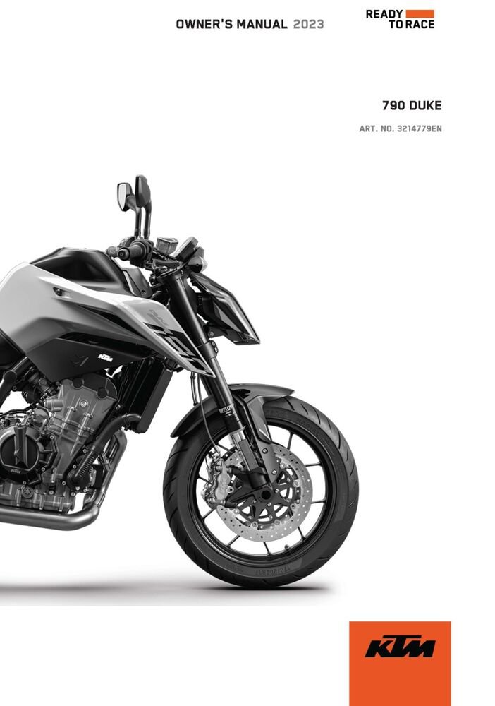 KTM Owners Manual ebook Guide 2023 790 DUKE US
