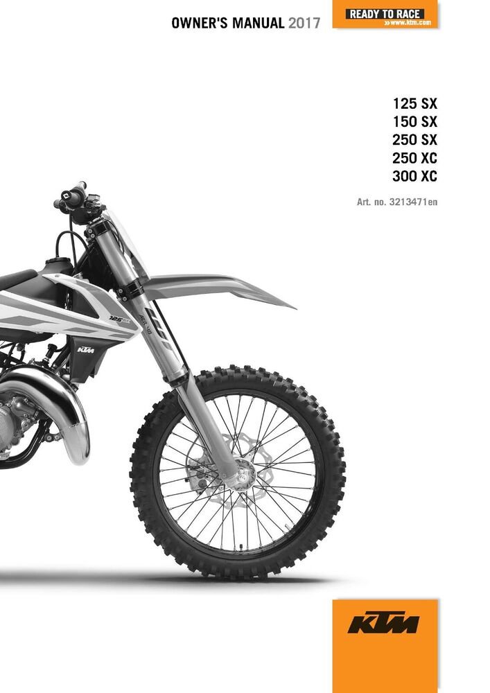 KTM Owners Manual ebook Guide 2017 150 SX US